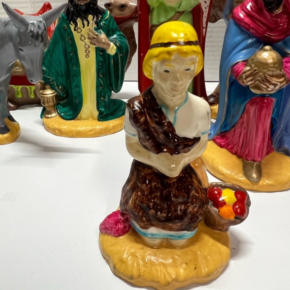 Christmas Nativity Vintage Holland Mold Set Piece Hand Painted Large 16 Pieces - Picture 16 of 16